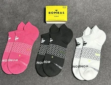 Bombas 3-Pack Unisex Ankle Multicolor Socks Large NWT