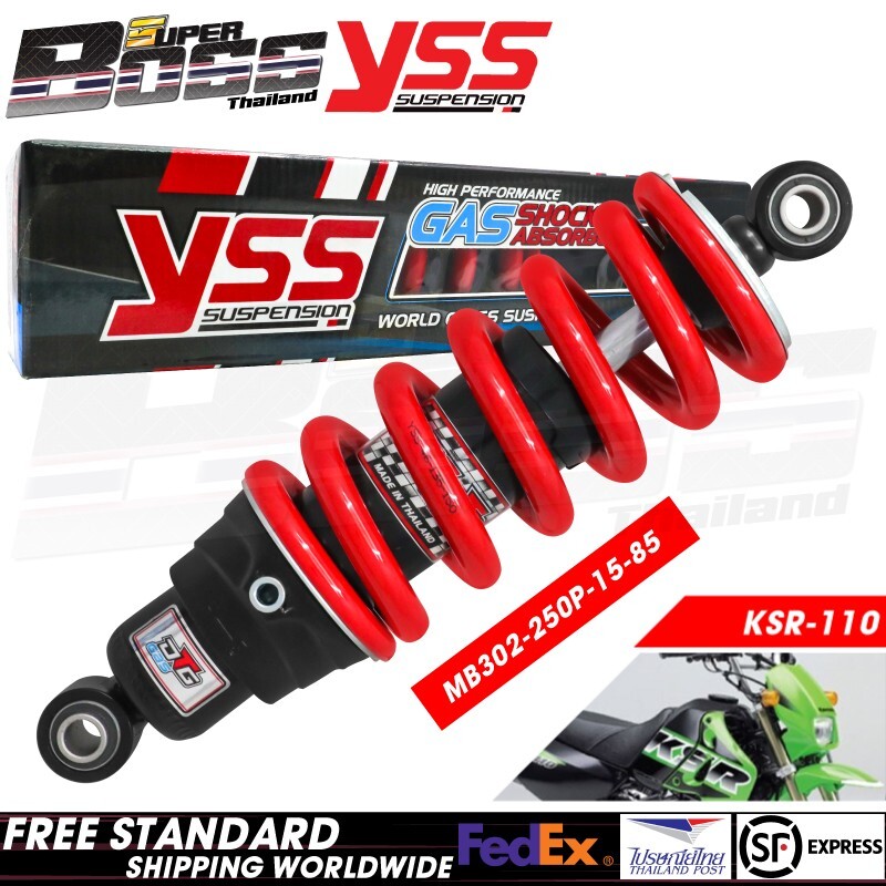 YSS DTG Shock Absorber Red/Black 250mm. For KAWASAKI KSR110 | eBay