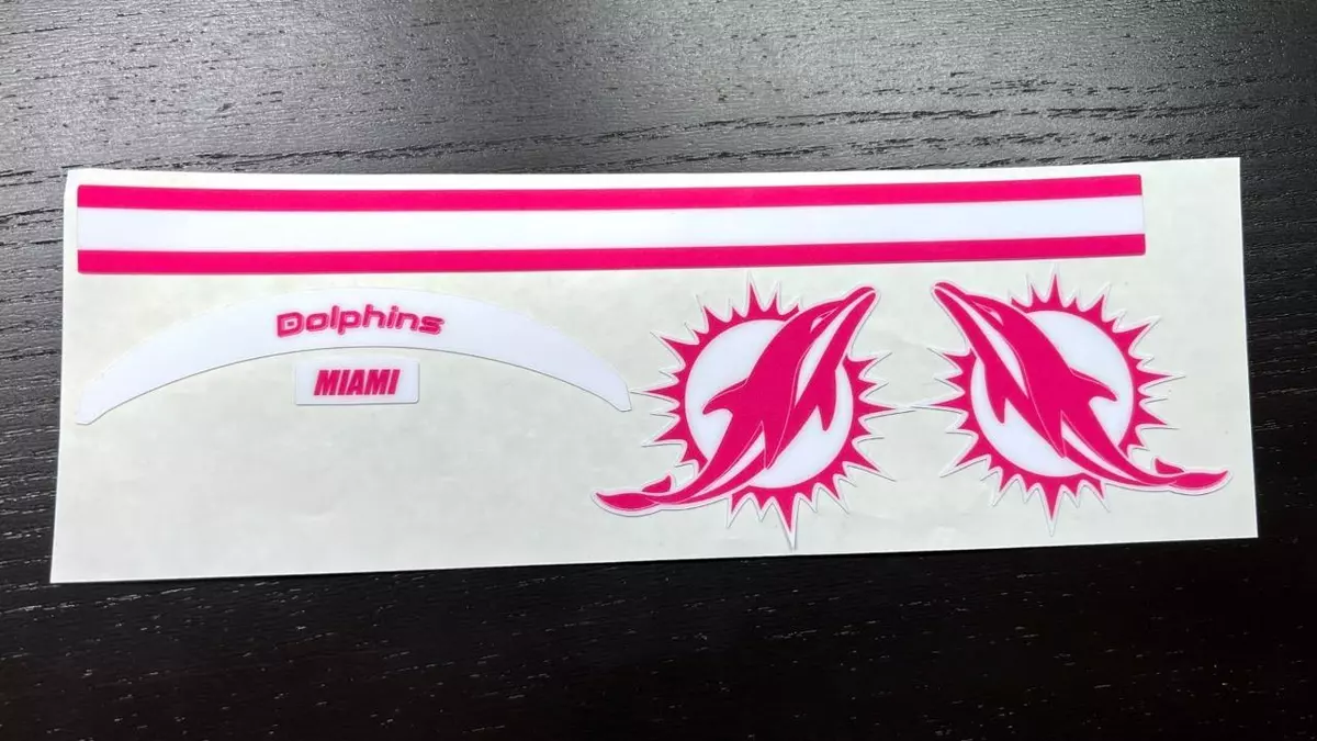 Miami Dolphins Miami Vice Mini Football Helmet Decal Set