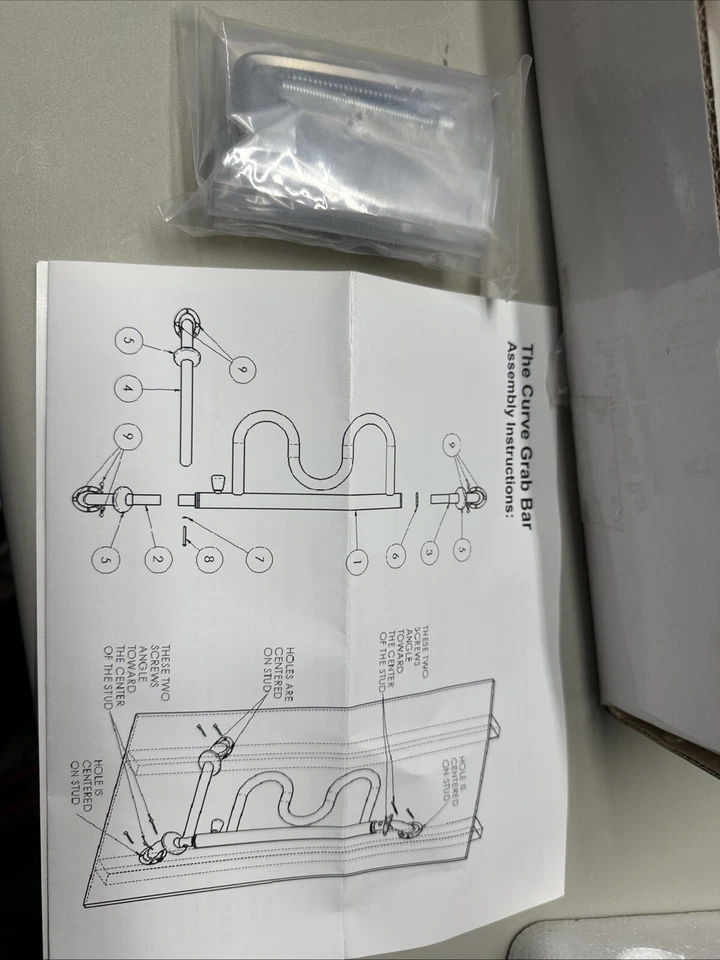 Stander Curve Grab Bar with Handrail, 14-Inch Bathroom Security Assist Bar Wall - Image 3 of 4