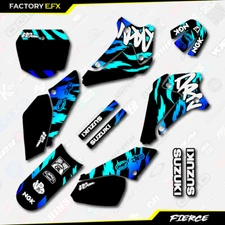 Ice Blue Fierce Racing Graphics Sticker Kit fits Suzuki DRZ125 01-07 DRZ 125