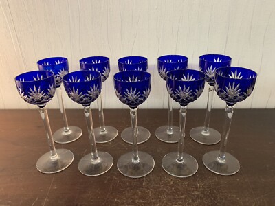 Lot de 6 verres à vin blanc chantilly cristal taillé de saint-louis h14cm
