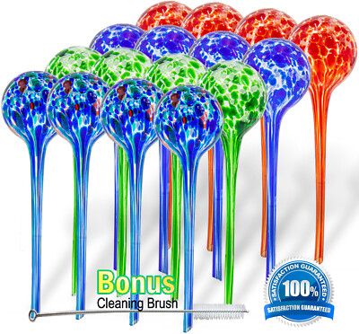 Aqua Glass Plant Watering Globes Automatic Self Watering Spike Bulbs  Seen On TV