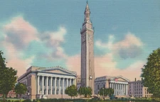 Municipal Group of Buildings - Springfield Massachusetts Linen Vintage Post Card