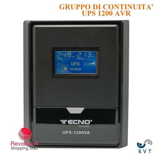 Gruppo di Continuità 1200VA con Display auto restart batterie incluse 500W - Foto 8 di 10