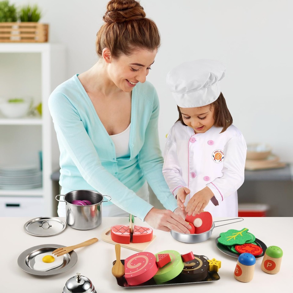 Cuisine Enfant Lehoo Castle - Ustensiles Et Aliments Jouets | Dinette 3 Ans Et Plus | Cadeau Éducatif