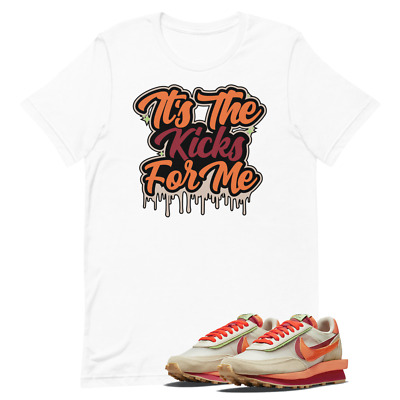 Shirt for Nike LD Waffle Sacai Clot Net Orange Blaze DH1347-100 White Kicks  | eBay