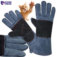 Animal Handling Gloves Snake Dog Cat Scratch Bite Proof Leather Protective Women