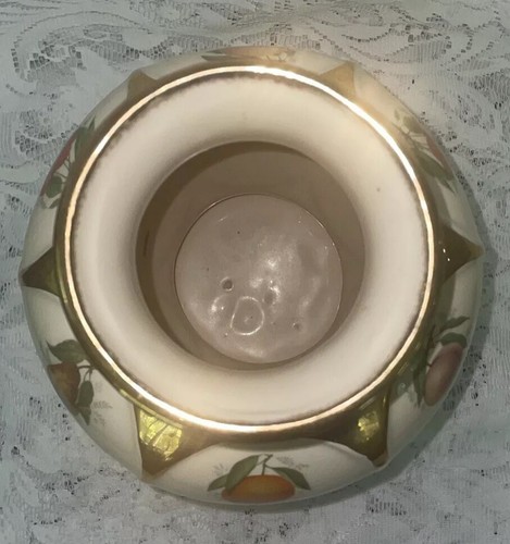Seltene Vintage Vase & Kerzenständer Steingut Staffordshire England Obst Blume - Bild 8 von 18