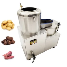 Commercial Electric Potato Taro Vegetable Washing Peeling Cutting Machine 110V