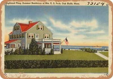 METAL SIGN - Massachusetts Postcard - Highland Fling, summer residence of Mrs.