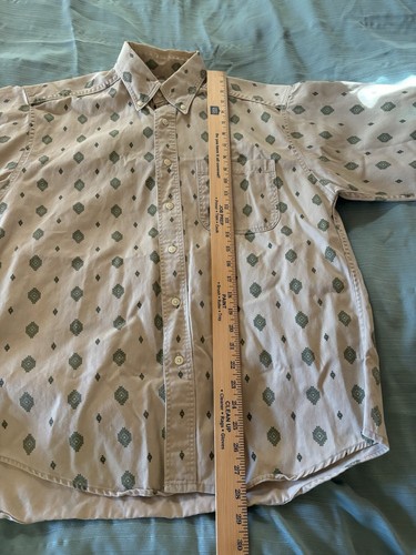 Woolrich Beige Southwestern Aztec Cotton Shirt - Men's Medium USA VINTAGE EUC - Picture 2 of 8