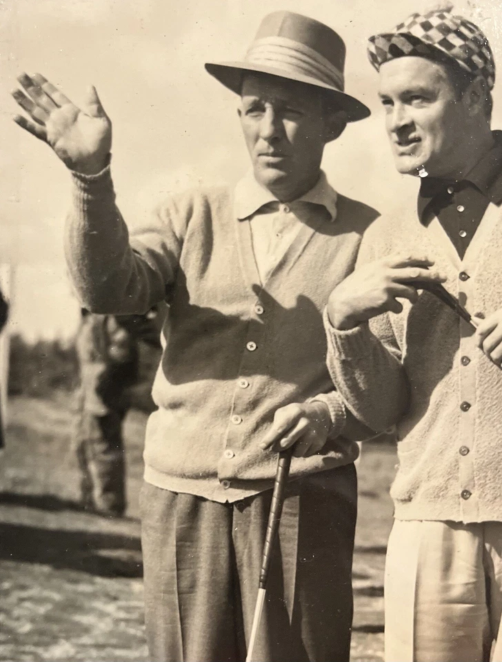 Foto original vintage de golf Bing Crosby & Bob Hope en marco de época de golf Foto 4 de 4