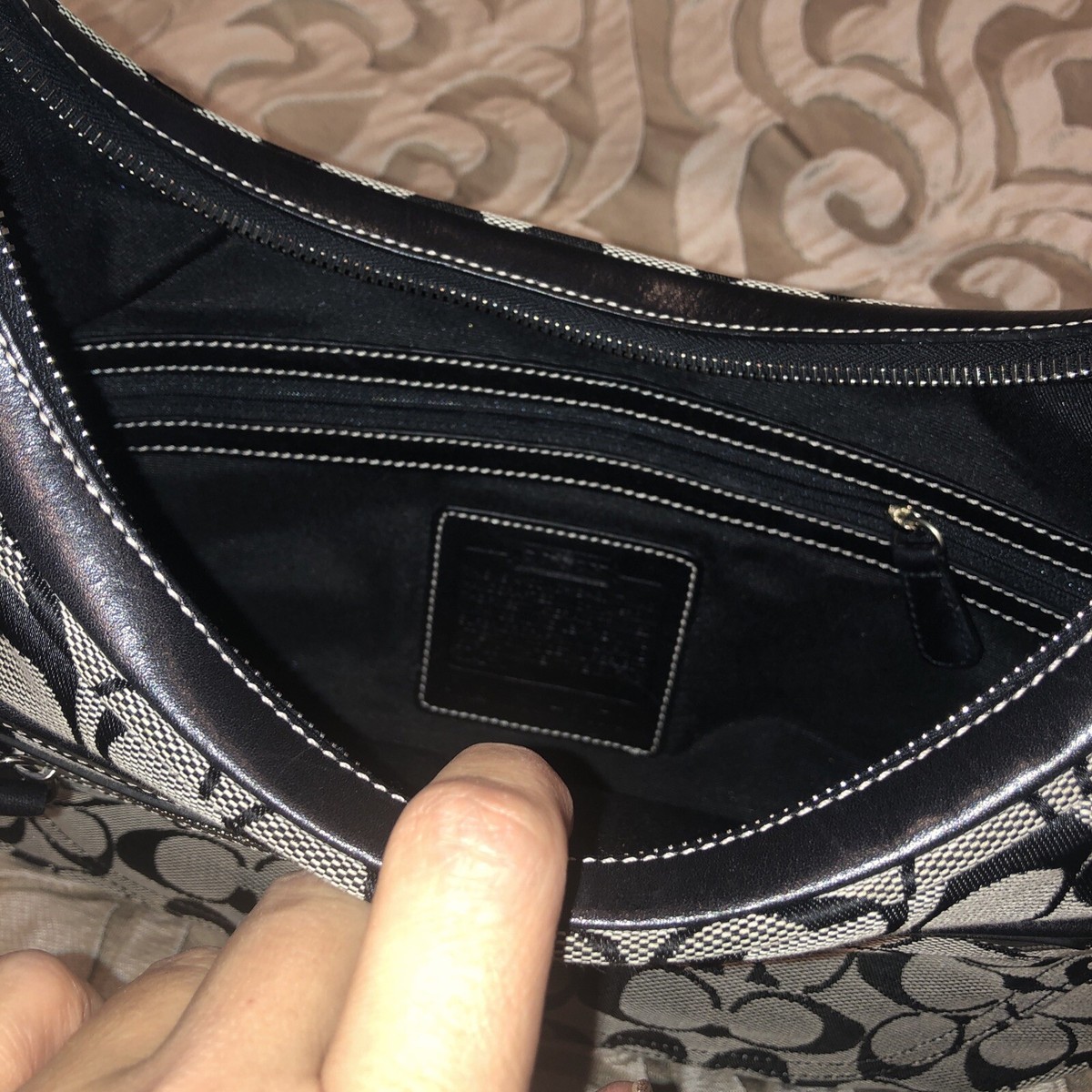 Coach Signature Soho Hobo Shoulder Bag Black Monogram Luxury Coach Signature Soho Hobo Shoulder Bag Black Monogram Luxury