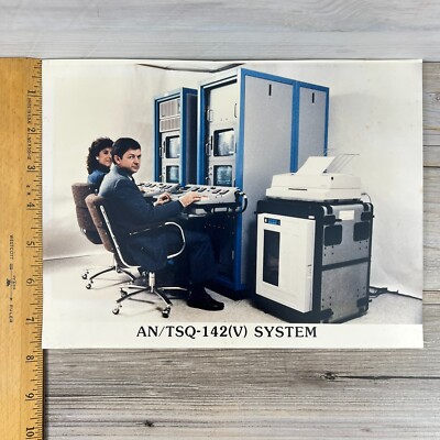Vintage Photo 1980s Navy Civilian Workers at Computer AN/TSQ-142(v) System