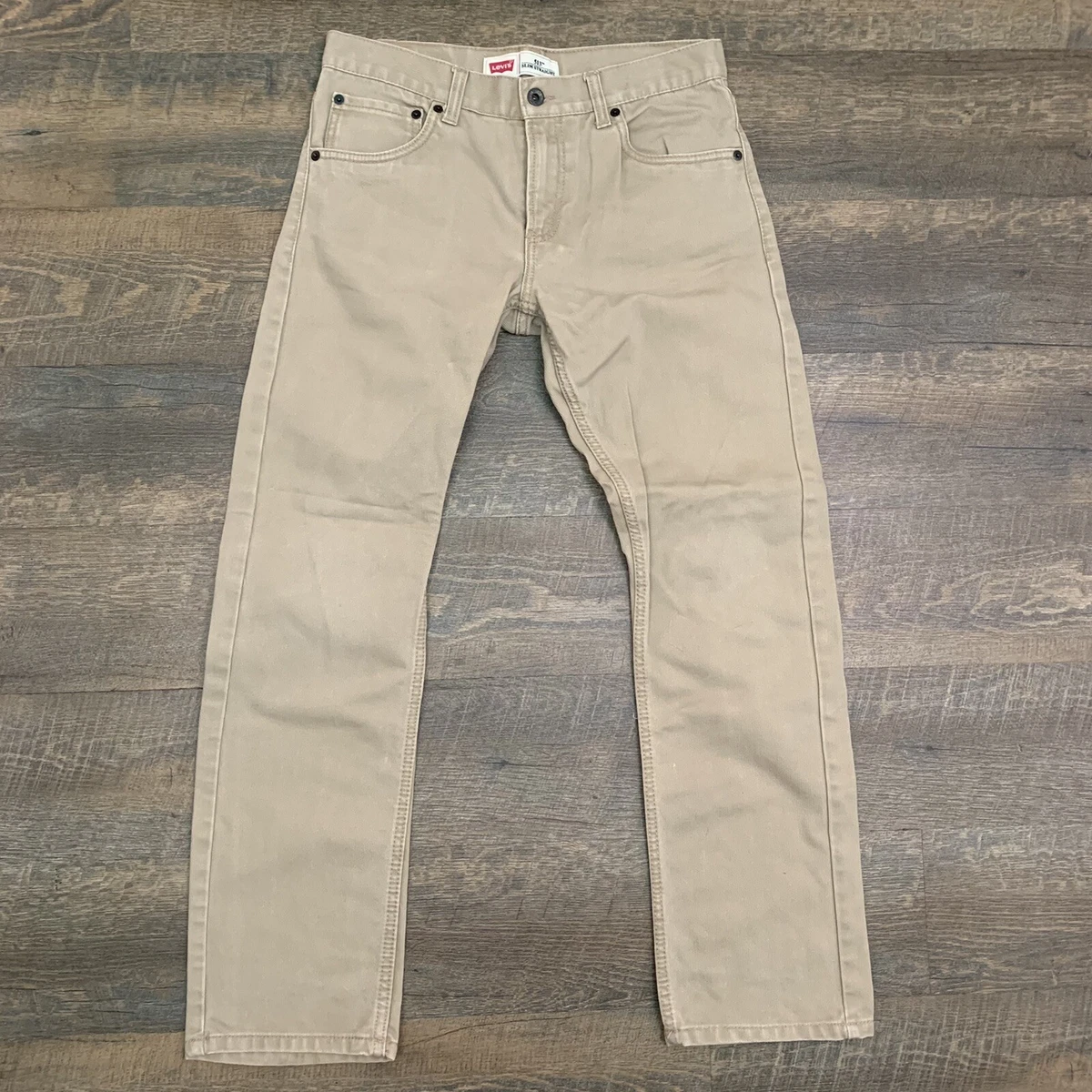 LEVIS 513 Twill Khaki Jean cut Pants Boys 18 Reg 29 x 29 MUST SEE