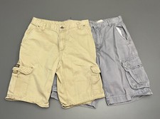 Lot 2 Boy's Cargo Shorts Size 16 Youth Pockets Adjustable Waist School Uniform