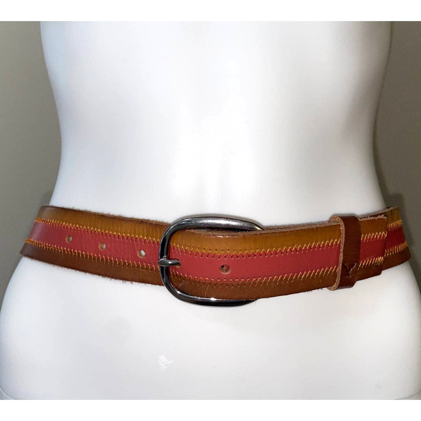 Leather Belt, American Eagle, Earth Tones, Ladies Medium-image