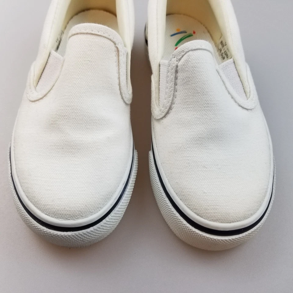 VINTAGE STRIDE RITE White Canvas Slip On Shoes Children's Toddler Size 10 Medium - Изображение 2 из 4