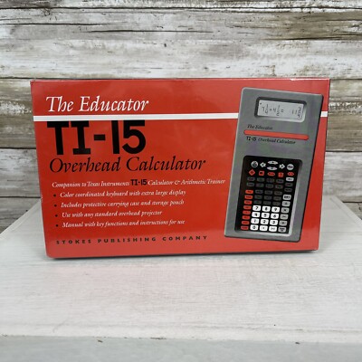 NEW Vintage The Educator TI-15 TI85 Overhead Calculator