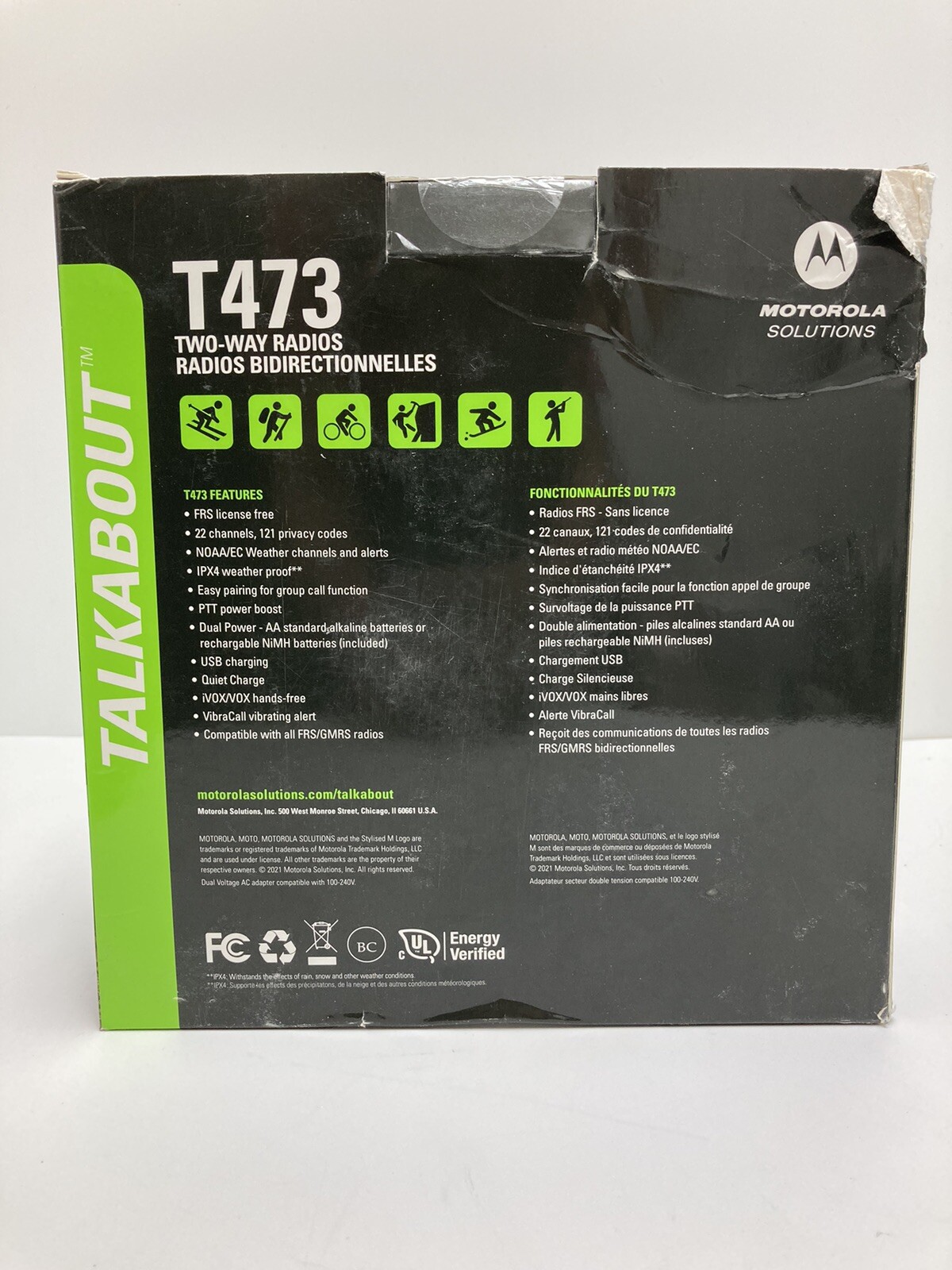 MOTOROLA T473 Talkabout 3PACK Walkie Talkie TwoWay Radios