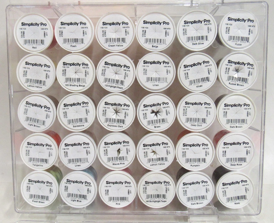 Simplicty Pro Thread Lot of 30 Unused Cotton Embroidery 1100 Yards YDS & Case #3 - Image 2 of 4