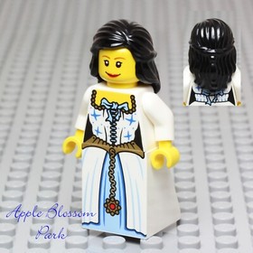 NEW Lego Pirates PRINCESS MINIFIG - White Blue Bow Dress Maiden Female Girl 6243