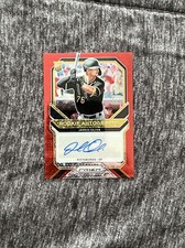 2021 Prizm Jared Oliva Rookie Autographs Red Donut Circles Prizm # /49 Pirates