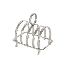 1x Stainless Steel Toast Rack 4 Slices Vintage Breakfast Bread Cooling Holder