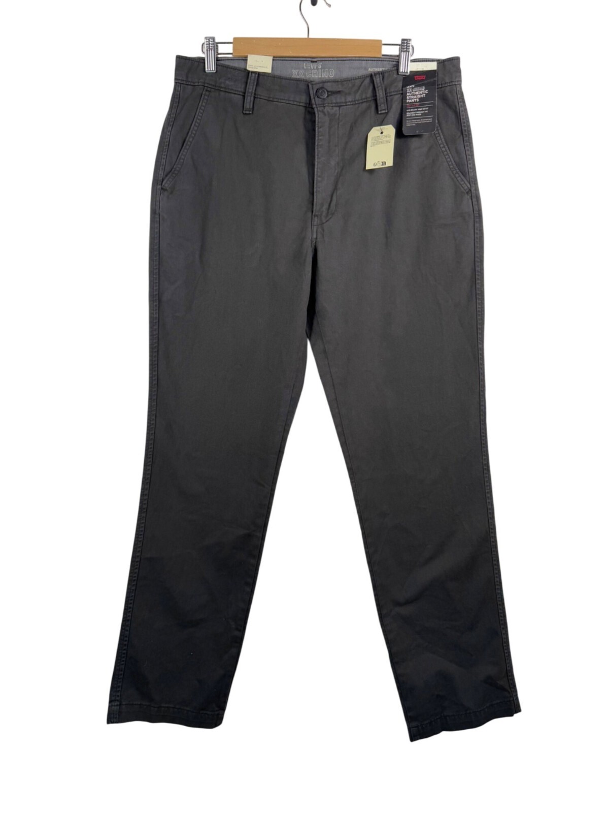 Levis xx Chino Authentic Fit Straight Pants Charcoal sz 34x34 preppy
