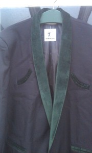 Teddy Boy Drape Jacket In Black With Green Trim 1950s