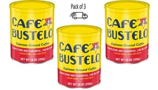 Cafe Bustelo, Espresso Style Dark Roast Ground Coffee, 10 oz Can (Pack of 3)
