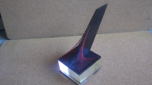 VINTAGE 1973 RONALD FOX LUCITE ACRYL SCHNUR SKULPTUR MID CENTURY MODERN