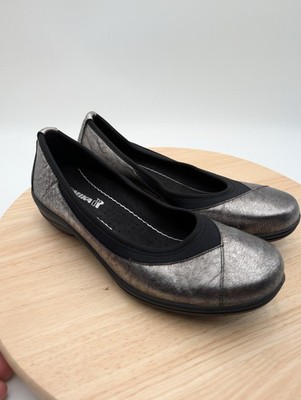 Romika Ballet Flats Shoes Womens Size 6.5 Silver Leather Comfort EU 37 New