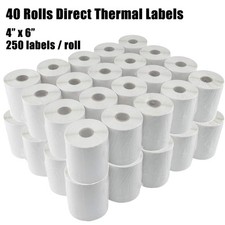 40Roll 4"x6" Direct Thermal Shipping Labels 250/Roll For Eltron ZP450 Zebra 2844