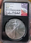 2024(P) NGC MS70 Star Privy 1st Day Signed Anna E Cabral Silver American Eagle