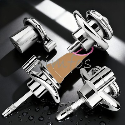 Stainless Steel Sissy Negative Inverted Flat Cage Male Chastity Device Lock Ring