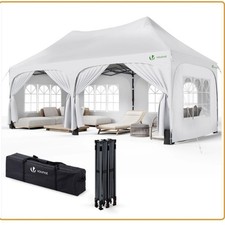 VOUNOT 3x6m Pop up Gazebo with Sides, Waterproof Garden Marquee Party Tent White