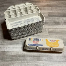 21 Clean Empty Egg Cartons (12 count) -Pulp Paper for  Medium or Large Eggs