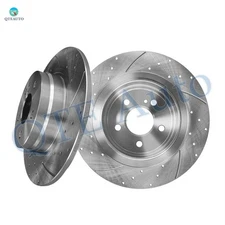 Rear 300mm Drilled Slotted Brake Disc Rotors For 2008 2012 Mercedes Benz C300