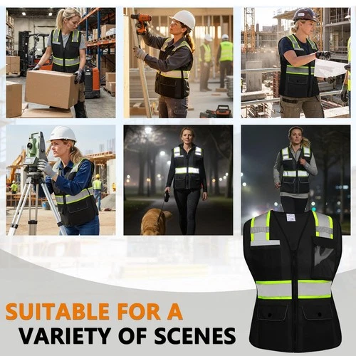 HYCOPROT Safety Vest for Women Mesh Reflective Lady High Visibility Construct... image 6