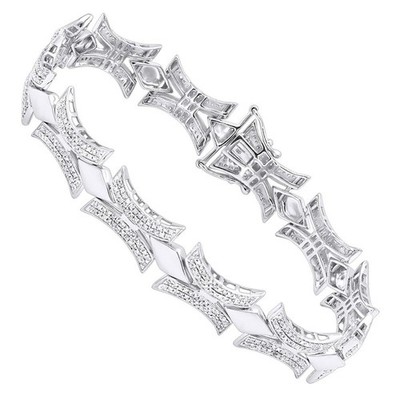 Sterling Silber Diamant Armband 1,96ct für Damen und Herren
