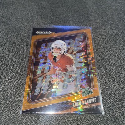 2025 Prizm Draft Picks Arch Manning Rated Prospect Hype Orange Colour Match /75