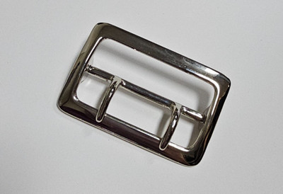 Perfect Fit Solid Brass Sam Browne Replacement Belt Buckle, Nickel