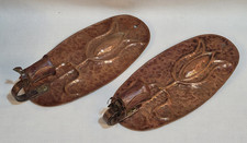 VINTAGE ANTIQUE PAIR OF ARTS & CRAFTS OR ART NOUVEAU COPPER CANDLE WALL LIGHTS.