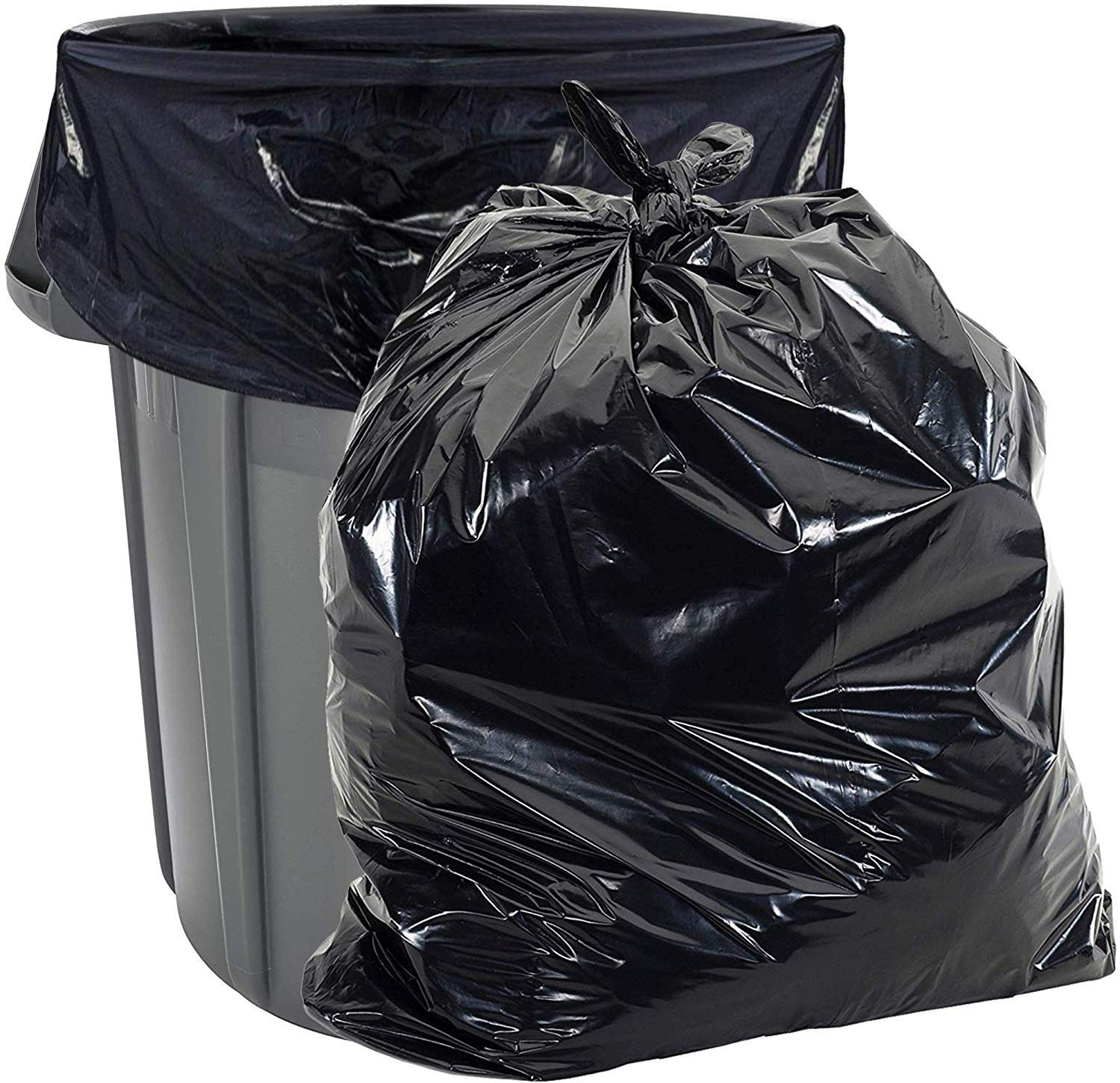 42 Gallon 2 MIL Black Heavy Duty Trash Bags - 34