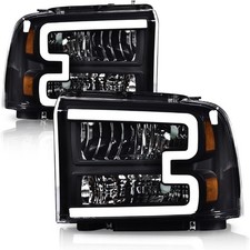 Black Housing LED Headlights for Ford F250 F350 F450 F550 Super Duty 2005-2007