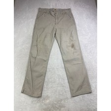 Carhartt Mens Relaxed Fit Canvas Work Pants Beige Size 38x32 Distressed