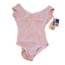 Baltogs Girls Sz 4/6 Ballet Dance Leotard Light Pink Short Sleeve NEW