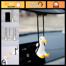 Cute Swinging Duck Car Rear View Mirror Hanging Decor - Funny Interior Accessory